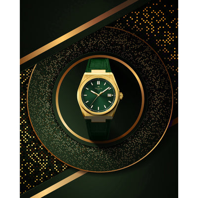 Serenity Green and Gold Leather