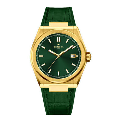 Serenity Green and Gold Leather